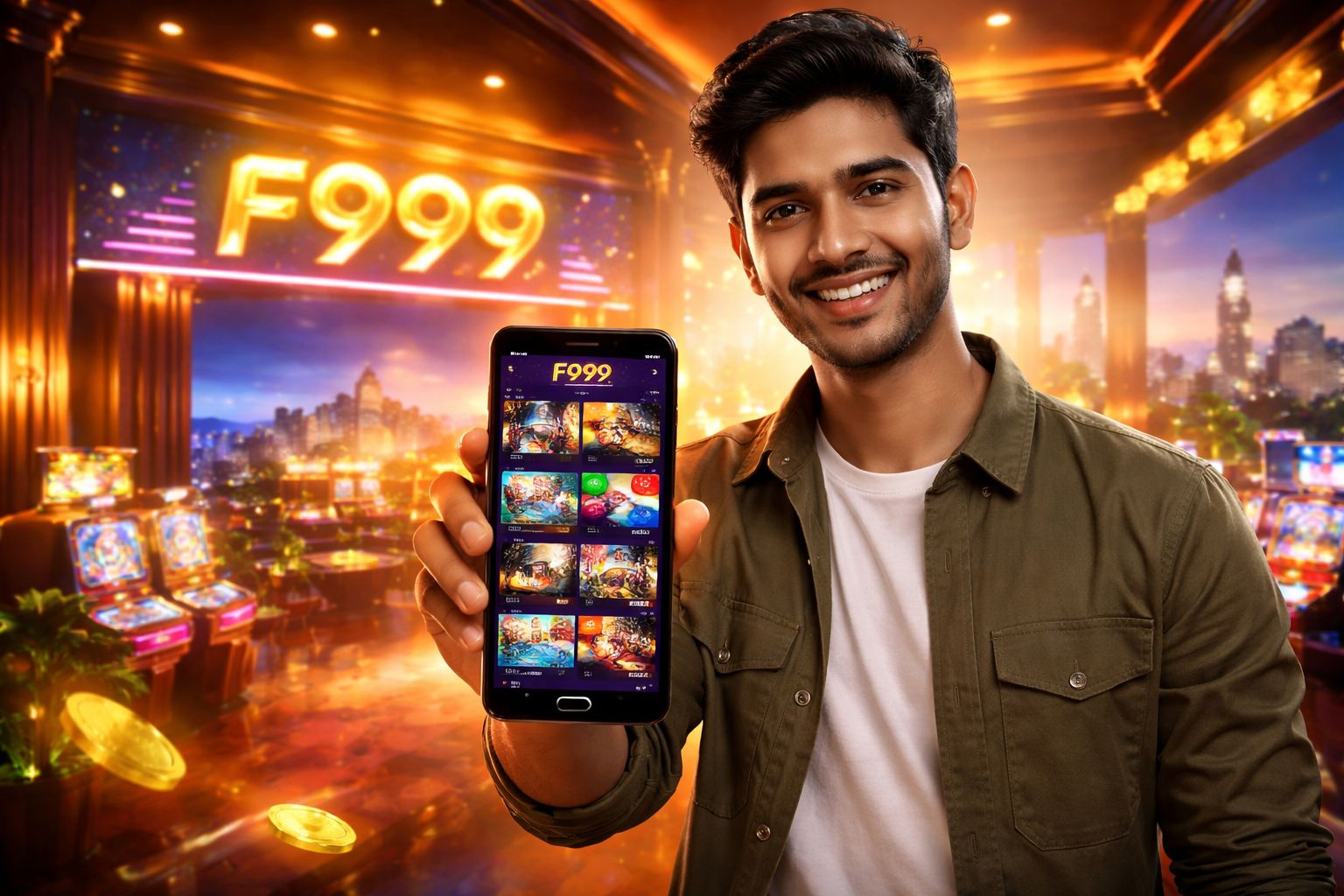 Graceful Bengali betting host showing the gaming board with vibrant tokens representing reliability and heart-pounding joy at BH999 club