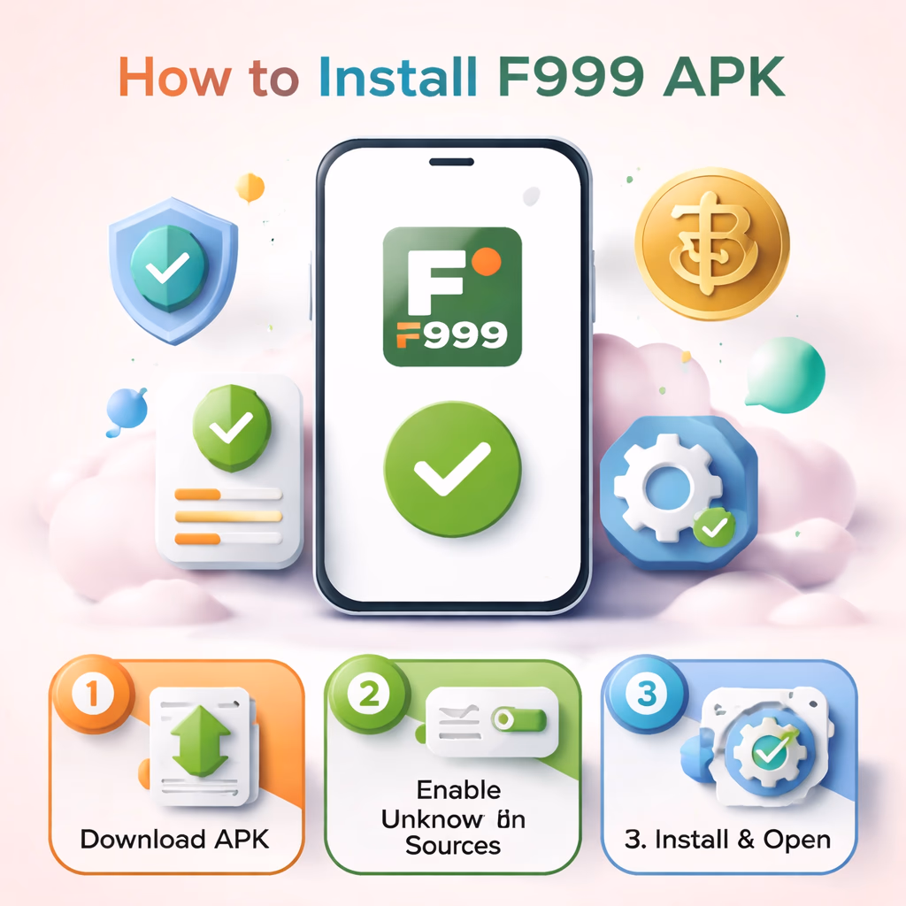Cheerful Bangladeshi user smiling while downloading the F999 app on a smartphone at home